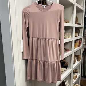 Love, Fire Long Sleeve Dress.  Lilac Mauve   Blush 
X-Small